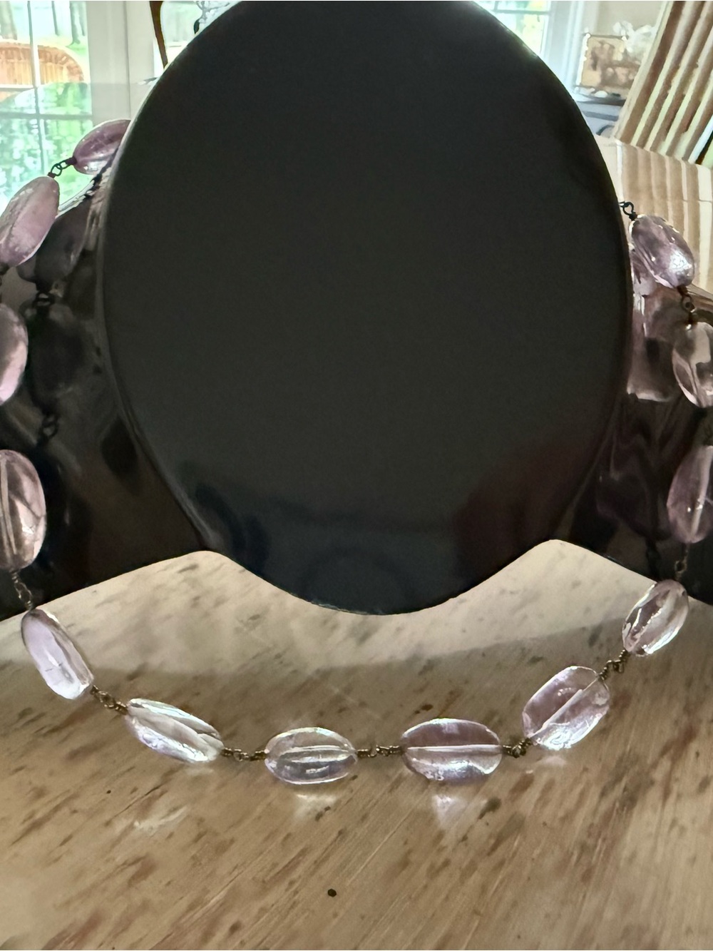 Vintage Y2K Lavender Glass Bead Necklace